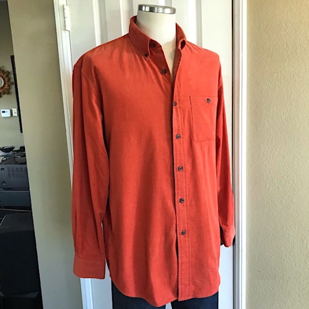 Pendleton "Wayne" Deep Orange Corduroy Button-Up … - image 4